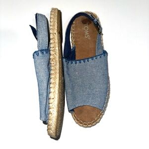 NWOT TOMS Denim Clara Espadrille Sandals